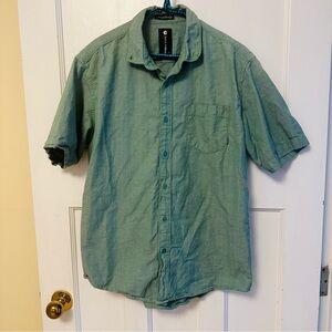 🔥 Billabong Med Cotton Green Button-Down Shirt